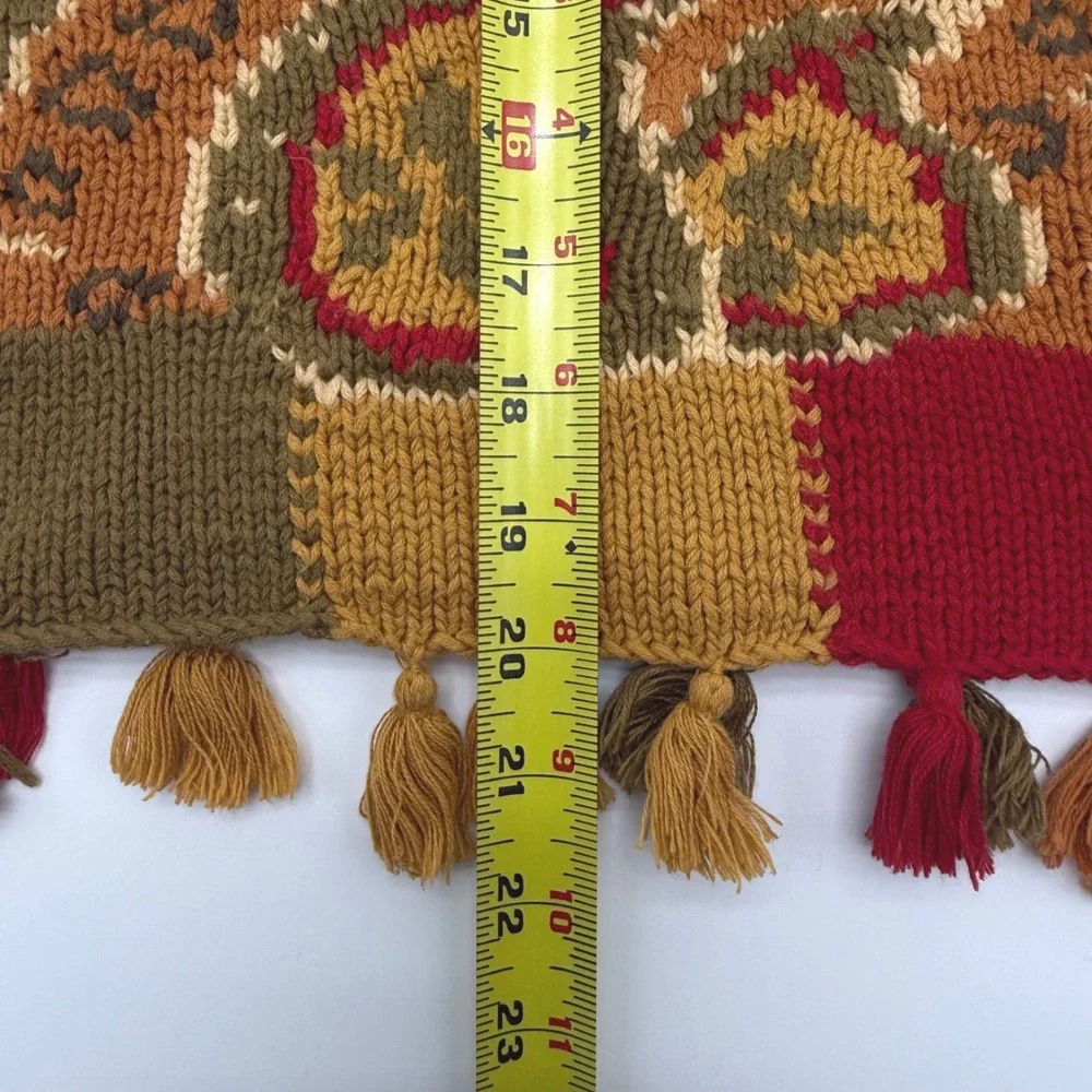 Vintage In-Wear Womens Fair Isle Chunky Knit Cotton Sweater Olive Mustard Medium